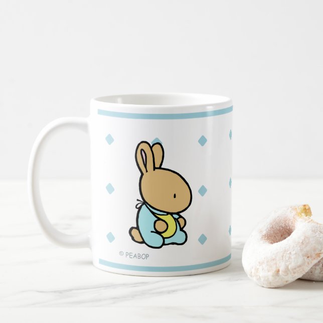 Söt kanin, klassikermugg med diamantmönster kaffemugg (Med munk)