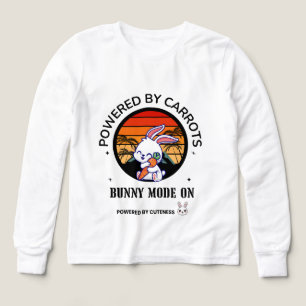 Söt Kanin Kramar Morot Retro Solnedgång T-Shirt