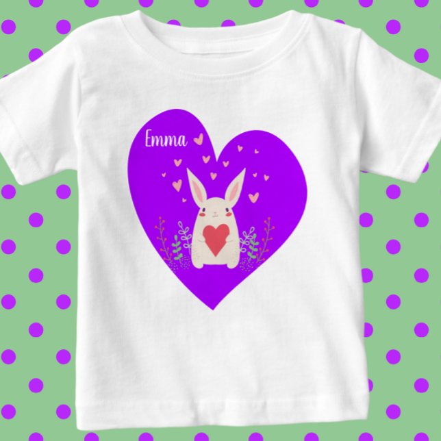 Söt kanin med hjärtan T-Shirt (Skapare uppladdad)