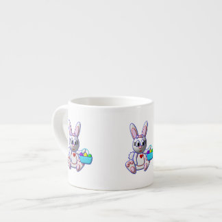 Söt kanin med korg espressomugg
