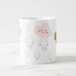 Söt kanin med morot Kaffe Mugg | Bedårande Rabbi Jumbo Mugg