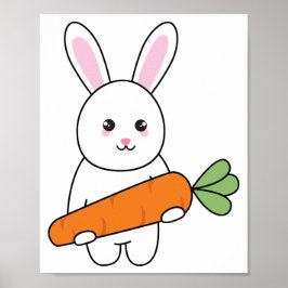 Söt kanin med morot poster