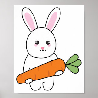 Söt kanin med morot poster