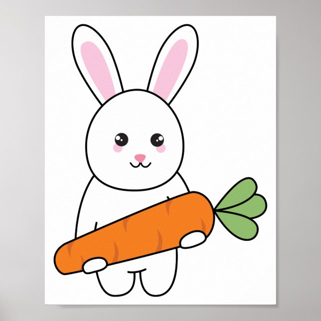 Söt kanin med morot poster (Framsidan)