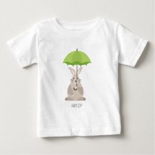 Söt kanin med paraply anpassat namn t shirt