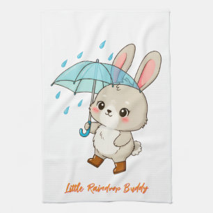 Söt kanin med paraply Kawaii Kökshandduk
