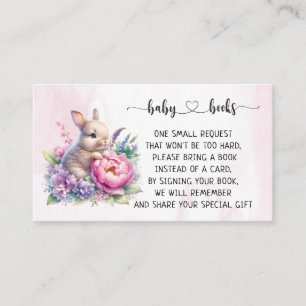 Söt kanin med peony baby shower I födelsedag Tilläggskort