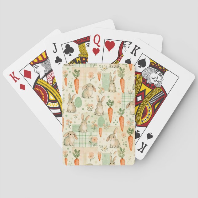 Söt kanin & morot stuga mönster (1) casinokort (Baksidan)