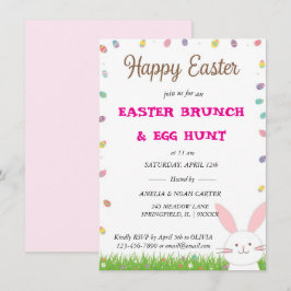 Söt Kanin  Påsk BRUNCH & JAKT Inbjudningar