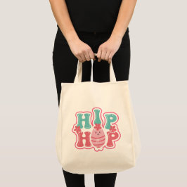 Söt kanin påskjakt hip hop glad påsk tygkasse