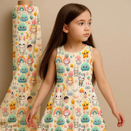 Söt Kanin Pastell Drömsktyg för Barnkammare Tryck Tyg