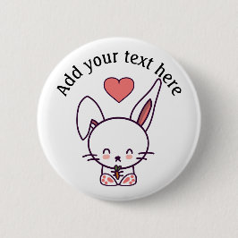 Söt kanin-personaliserad knapp