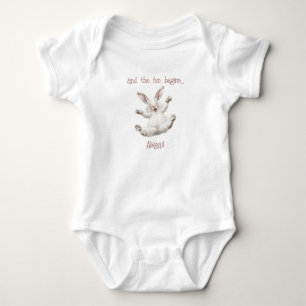 Söt kanin Personlig Och det roliga börjar T Shirt