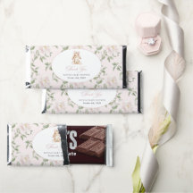 Söt kanin, rosa band, rosa blommor, baby shower