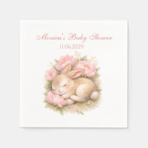 Söt kanin rosa rodnad peony baby shower