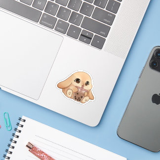 Söt Kanin som Dricker Boba Te Sticker Klistermärken