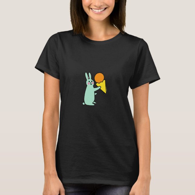 Söt kanin som håller glass t shirt (Framsida)
