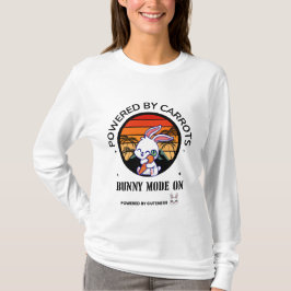 Söt Kanin som kramar Morot Retro Solnedgång T-Shir T Shirt
