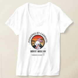 Söt Kanin som kramar Morot Retro Solnedgång T-Shir T Shirt