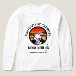 Söt Kanin som kramar Morot Retro Solnedgång T-Shir T Shirt