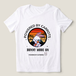 Söt Kanin som kramar Morot Retro Solnedgång T-Shir T Shirt