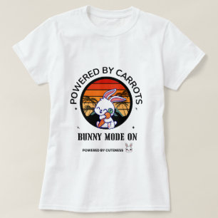 Söt Kanin som kramar Morot Retro Solnedgång T-Shir T Shirt