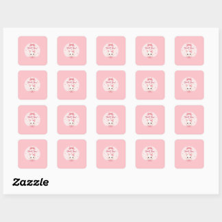 Söt Kanin Tack Klistermärke | Rosa Coquette-smycke
