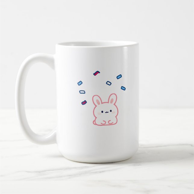 Söt Kanin Under Godisregn Kaffemugg (Vänster)