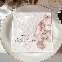 Söt Kanin Vattenfärg Rosa Babyfirande