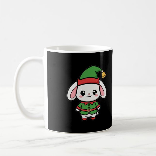 Söt kaninälva jul kaffemugg (Vänster)