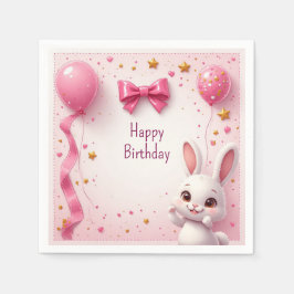 Söt kaninbaby födelsedag 🐰 pappersservett