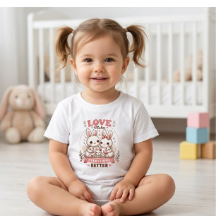 Söt kaninfamilj Kärlek gör allt bättre T Shirt