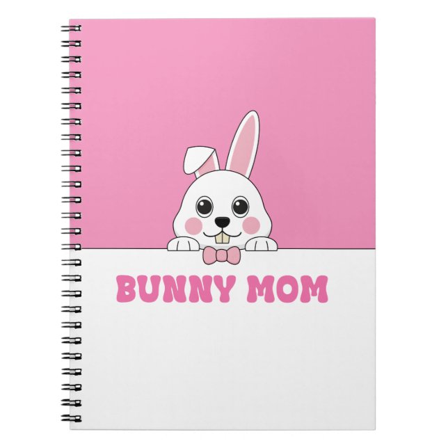 Söt kaninmamma rosa  anteckningsbok (Framsidan)