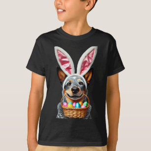 Söt kaninöra australiensisk nötkreatur hund påskäg t shirt
