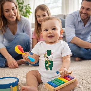Söt kanintrombonspelare Grön marscherande orkester T Shirt