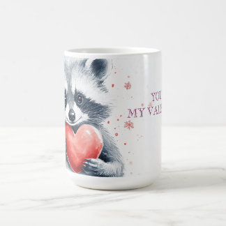 Söt kapplöpning med hjärta för valentins dag kaffemugg