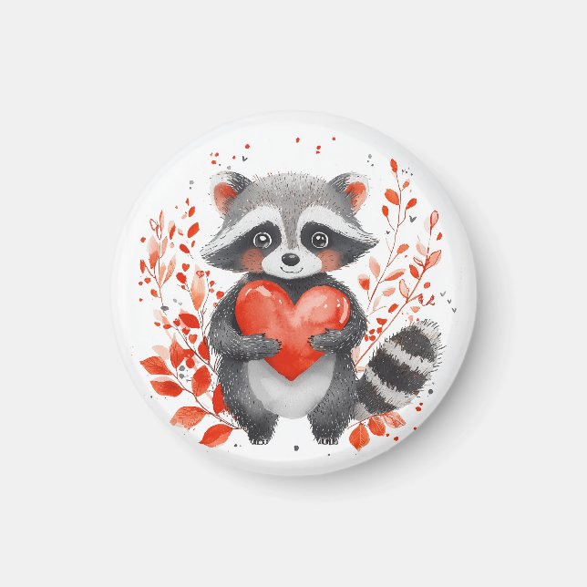 Söt kapplöpning med hjärta för valentins dag magnet (Framsidan)