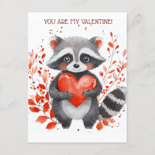 Söt kapplöpning med hjärta för valentins dag vykort