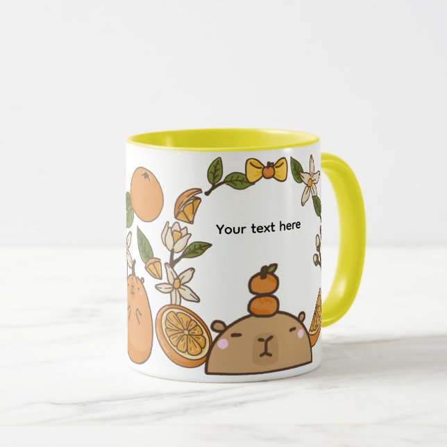 Söt Kapybara med Apelsiner Mugg (Framsida höger)