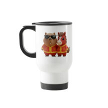 Söt Kapybara och hästvän Chinese New Year