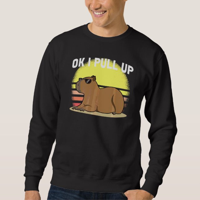 Söt Kapybara Ok Jag Kommer Upp Kapybara  Meme Lång Ärmad Tröja (Framsida)