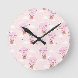 Söt Kapybara Varmluftsballong Rund Klocka