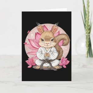 Söt Karate Ekorre Lotusblomma Kung Fu Mma Sparkcyk Kort