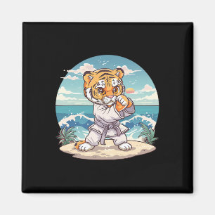 Söt Karate Tiger Kickboxning Taekwondo Jiu-jitsu T Magnet