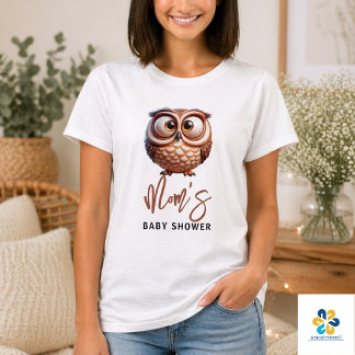 Söt karikatyr uggla baby boy shower t shirt