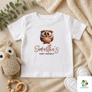 Söt karikatyr uggla baby boy shower t shirt