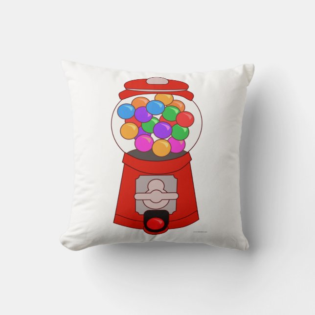 Söt karikatyrillustration av tuggummimaskin kudde (Framsida)