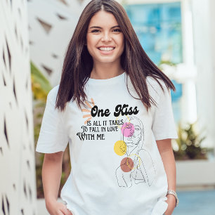 Söt kärlek-citat Rosa Snyggt Line art Teckning T Shirt
