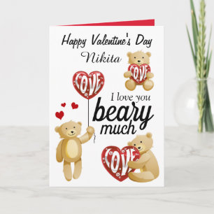Söt kärlek du Beary Mycket Alla Hjärtans Dag Kort