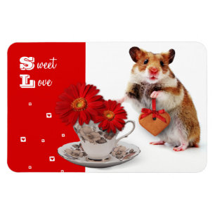 Söt Kärlek. Funny Hamster Valentines Day Gift Magnet